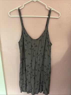 Gray Kitty Double Spaghetti Strap V-Neck Dress
